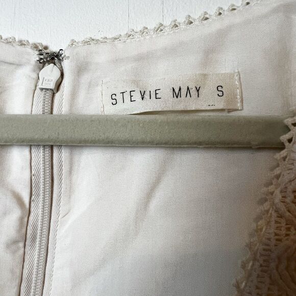 Stevie May Ivory Crochet Lace Long Sleeve Gallery Mini Dress Sz S - Picture 3 of 10